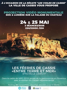 Mapping vidéo sur la falaise du chateau - "Cassis entre terre et mer"
